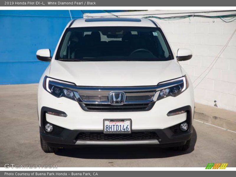 White Diamond Pearl / Black 2019 Honda Pilot EX-L
