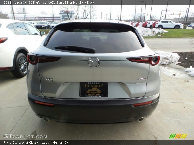 Sonic Silver Metallic / Black 2021 Mazda CX-30 Preferred AWD