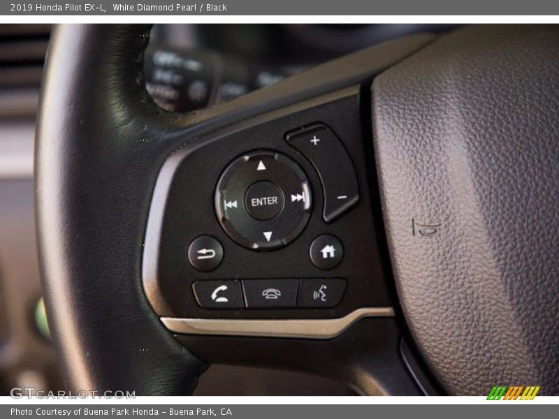 White Diamond Pearl / Black 2019 Honda Pilot EX-L