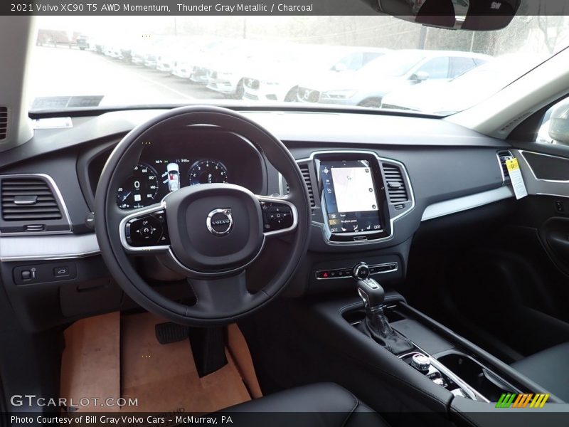 Thunder Gray Metallic / Charcoal 2021 Volvo XC90 T5 AWD Momentum