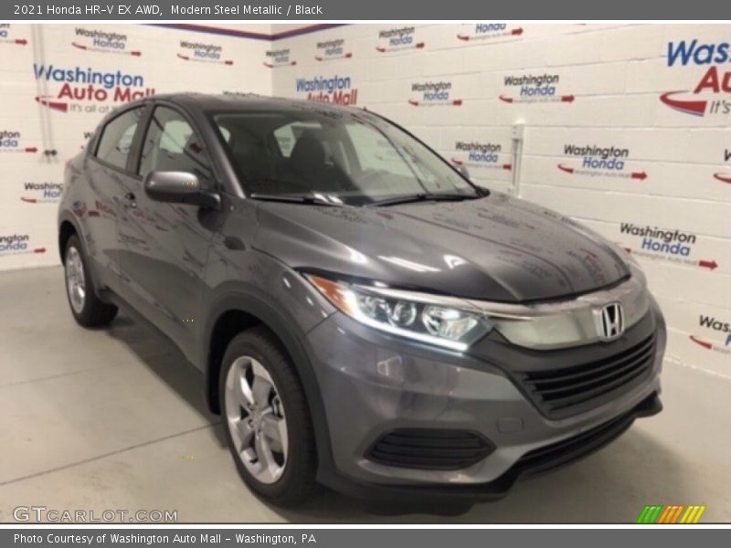 Modern Steel Metallic / Black 2021 Honda HR-V EX AWD