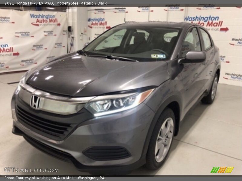 Modern Steel Metallic / Black 2021 Honda HR-V EX AWD