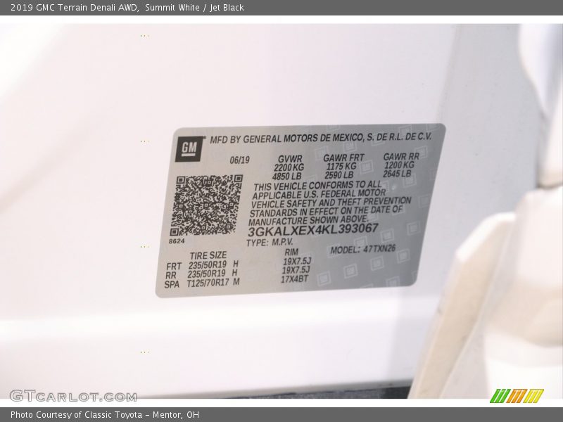 Summit White / Jet Black 2019 GMC Terrain Denali AWD