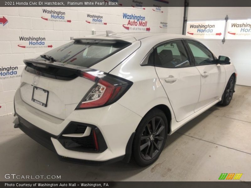Platinum White Pearl / Black 2021 Honda Civic EX Hatchback