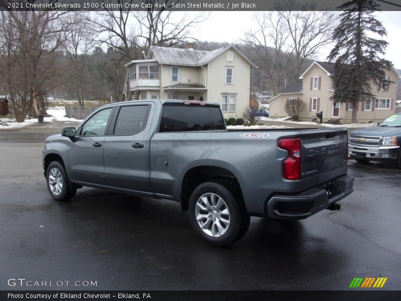 Satin Steel Metallic / Jet Black 2021 Chevrolet Silverado 1500 Custom Crew Cab 4x4