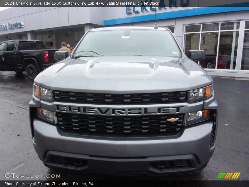 Satin Steel Metallic / Jet Black 2021 Chevrolet Silverado 1500 Custom Crew Cab 4x4