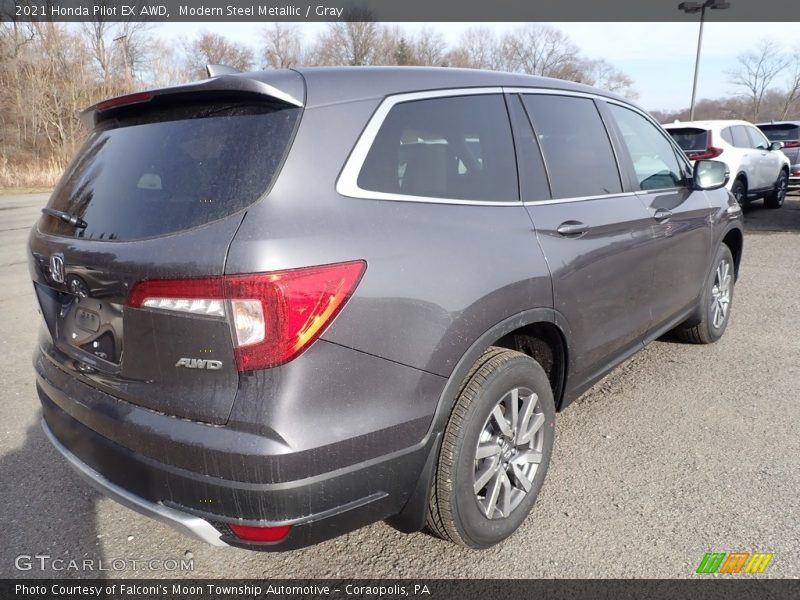 Modern Steel Metallic / Gray 2021 Honda Pilot EX AWD