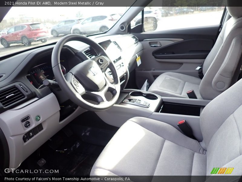 Modern Steel Metallic / Gray 2021 Honda Pilot EX AWD