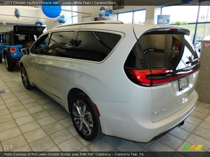 Luxury White Pearl / Caramel/Black 2021 Chrysler Pacifica Pinnacle AWD