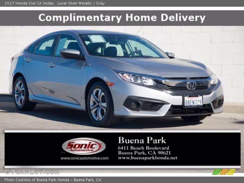 Lunar Silver Metallic / Gray 2017 Honda Civic LX Sedan