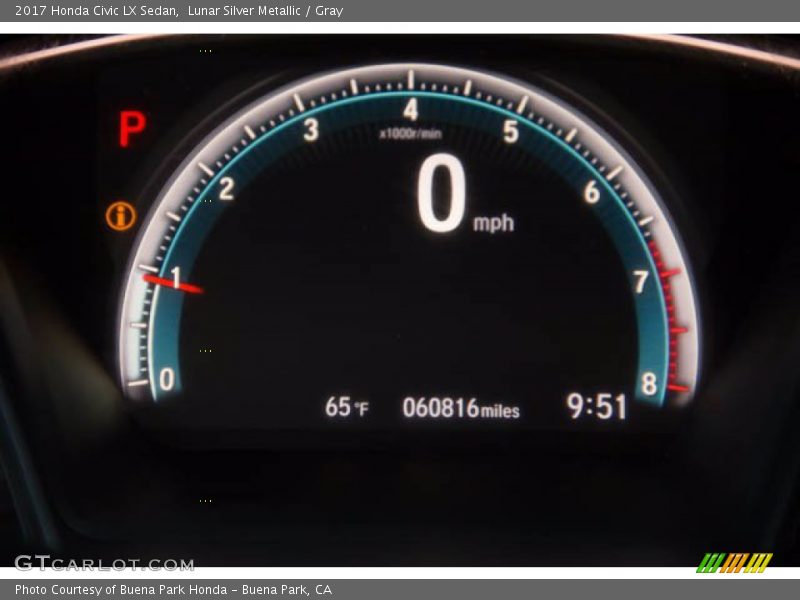 Lunar Silver Metallic / Gray 2017 Honda Civic LX Sedan