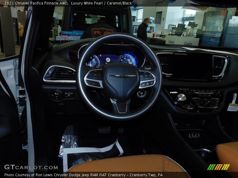 Luxury White Pearl / Caramel/Black 2021 Chrysler Pacifica Pinnacle AWD