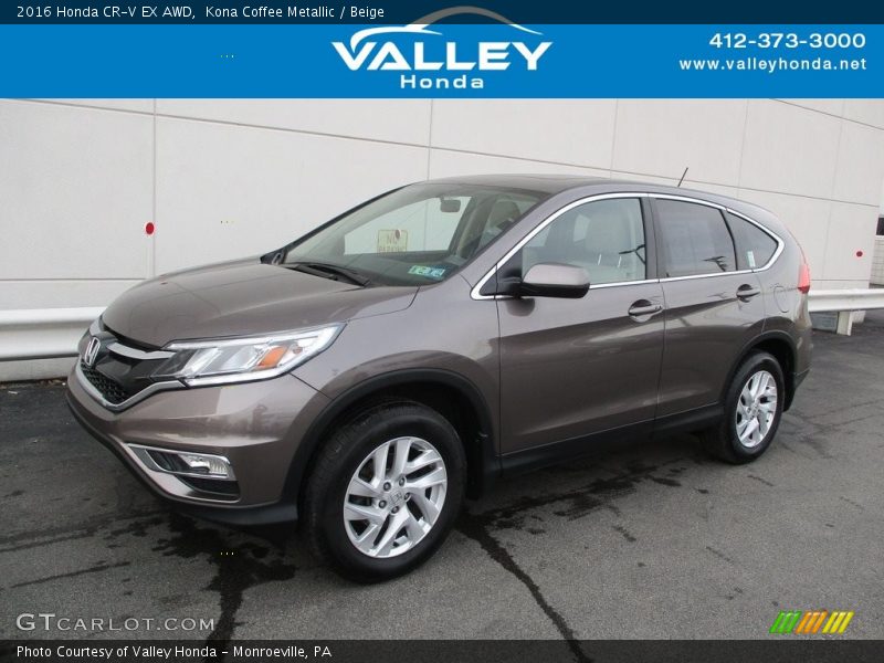 Kona Coffee Metallic / Beige 2016 Honda CR-V EX AWD