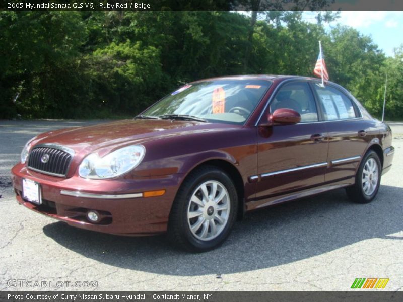 Ruby Red / Beige 2005 Hyundai Sonata GLS V6