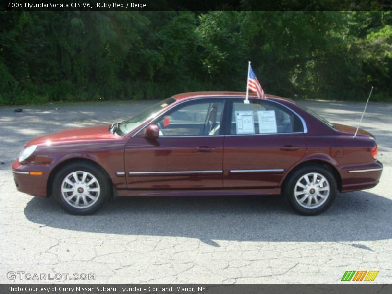 Ruby Red / Beige 2005 Hyundai Sonata GLS V6
