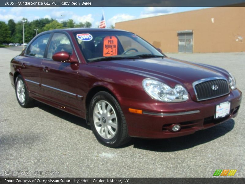 Ruby Red / Beige 2005 Hyundai Sonata GLS V6