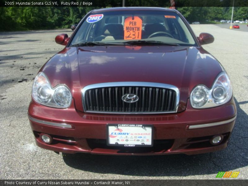 Ruby Red / Beige 2005 Hyundai Sonata GLS V6