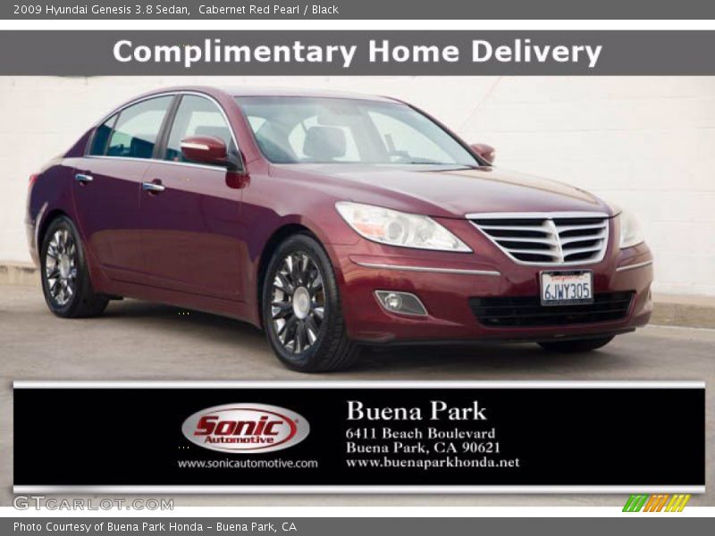 Cabernet Red Pearl / Black 2009 Hyundai Genesis 3.8 Sedan