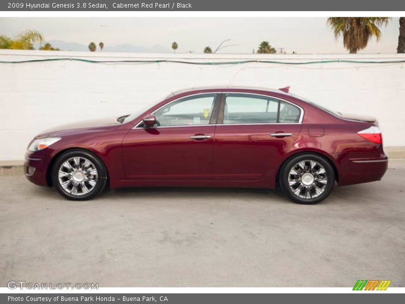 Cabernet Red Pearl / Black 2009 Hyundai Genesis 3.8 Sedan