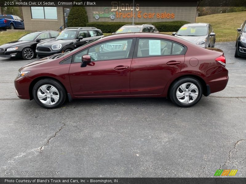 Crimson Pearl / Black 2015 Honda Civic LX Sedan