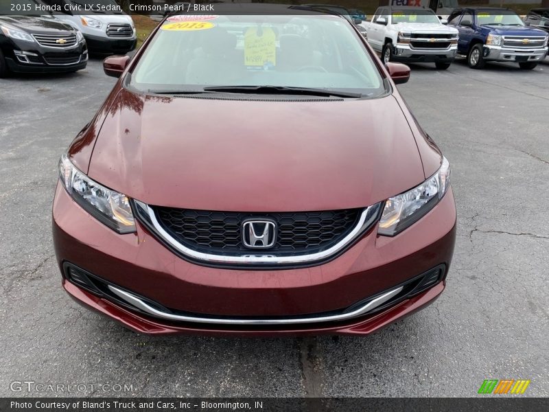 Crimson Pearl / Black 2015 Honda Civic LX Sedan