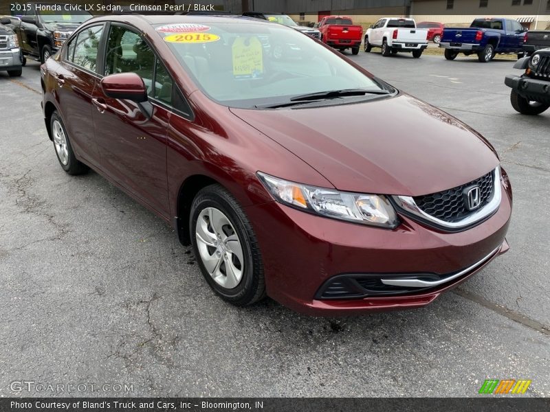 Crimson Pearl / Black 2015 Honda Civic LX Sedan