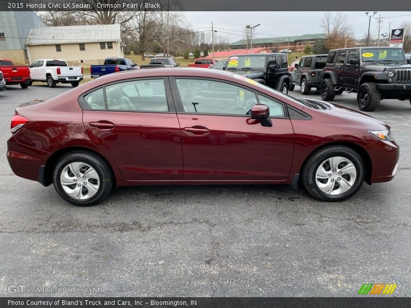 Crimson Pearl / Black 2015 Honda Civic LX Sedan