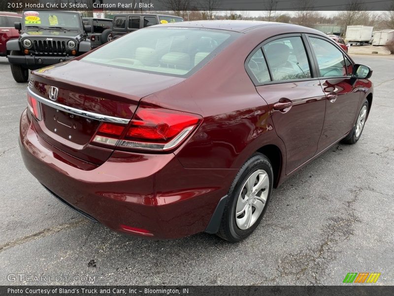 Crimson Pearl / Black 2015 Honda Civic LX Sedan