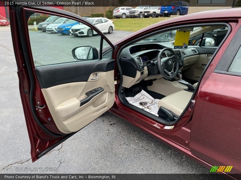 Crimson Pearl / Black 2015 Honda Civic LX Sedan