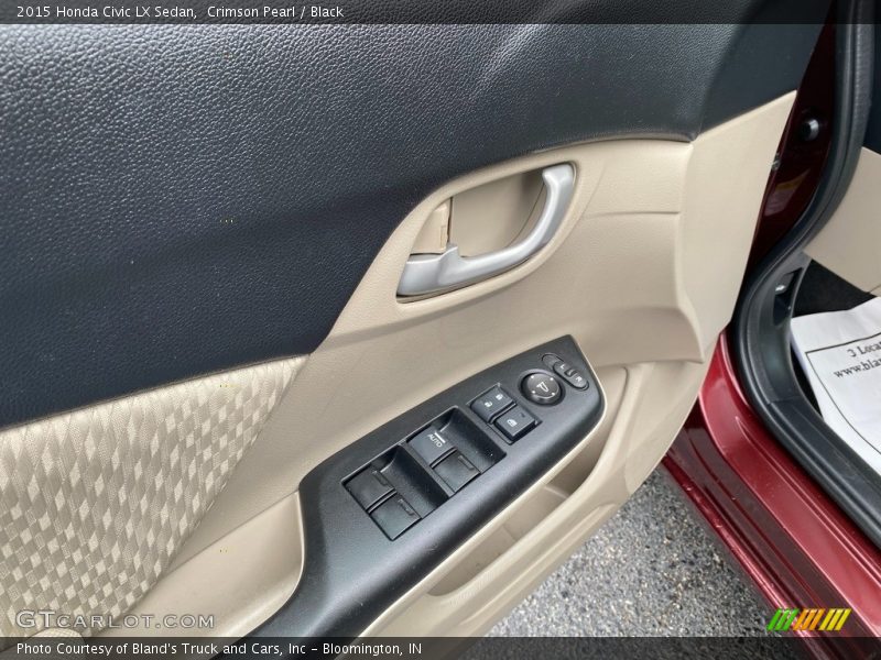 Crimson Pearl / Black 2015 Honda Civic LX Sedan