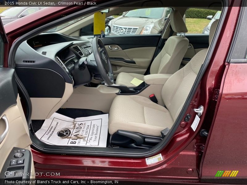 Crimson Pearl / Black 2015 Honda Civic LX Sedan