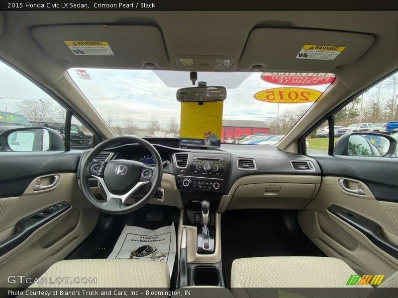 Crimson Pearl / Black 2015 Honda Civic LX Sedan