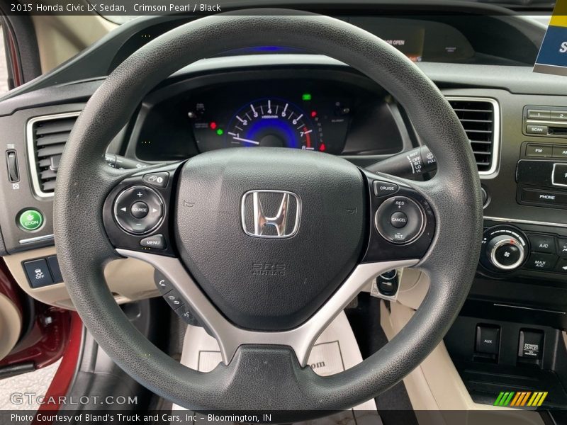 Crimson Pearl / Black 2015 Honda Civic LX Sedan