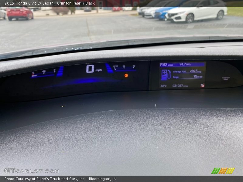 Crimson Pearl / Black 2015 Honda Civic LX Sedan