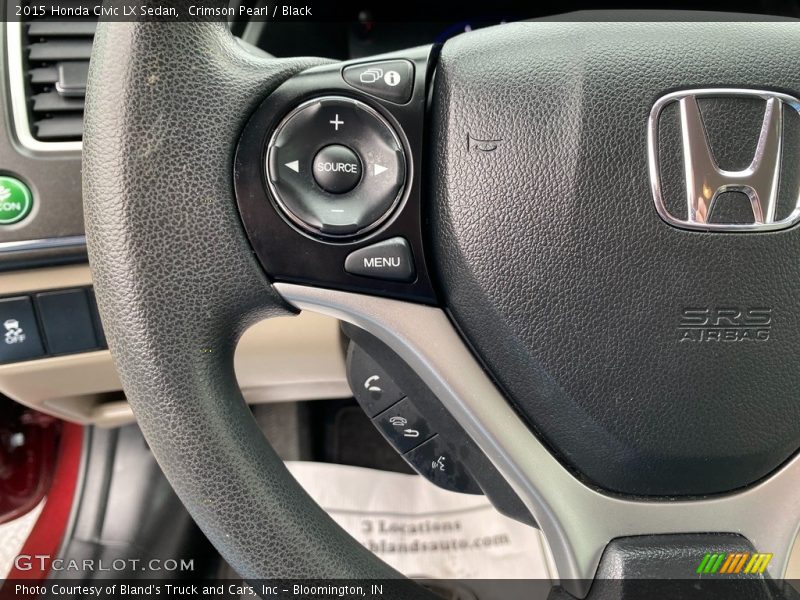 Crimson Pearl / Black 2015 Honda Civic LX Sedan