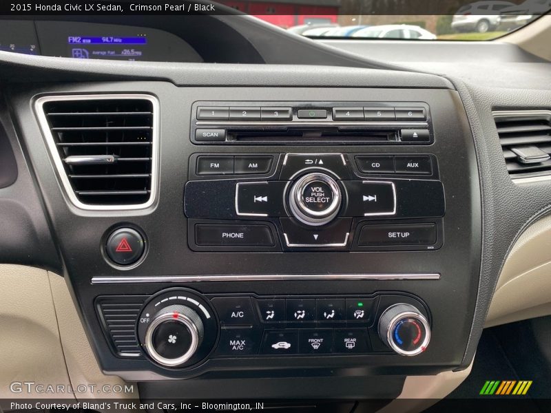 Crimson Pearl / Black 2015 Honda Civic LX Sedan