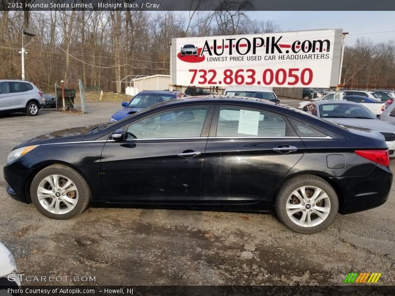 Midnight Black / Gray 2012 Hyundai Sonata Limited