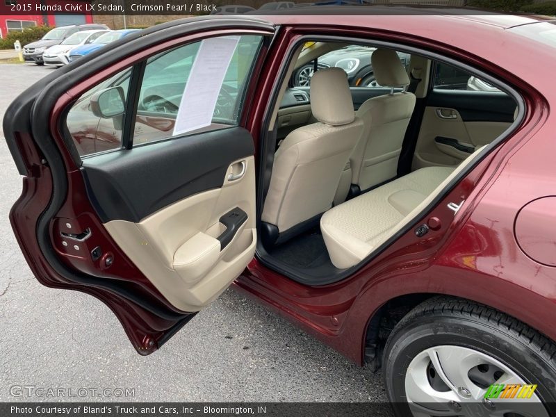 Crimson Pearl / Black 2015 Honda Civic LX Sedan