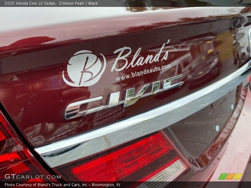 Crimson Pearl / Black 2015 Honda Civic LX Sedan
