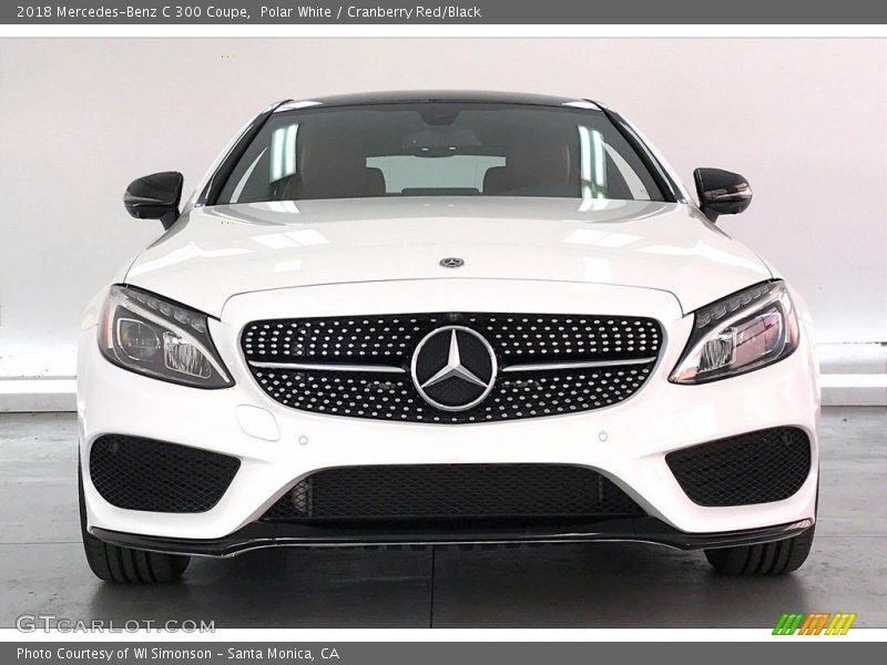 Polar White / Cranberry Red/Black 2018 Mercedes-Benz C 300 Coupe