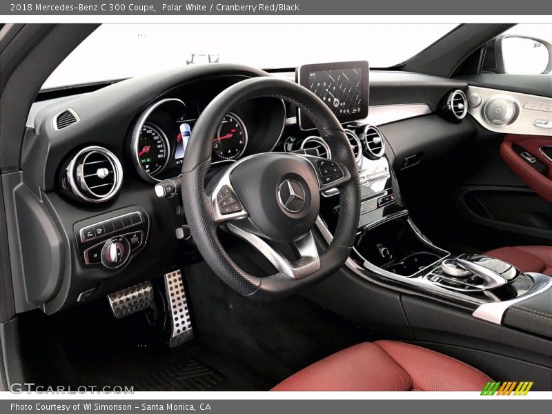 Polar White / Cranberry Red/Black 2018 Mercedes-Benz C 300 Coupe