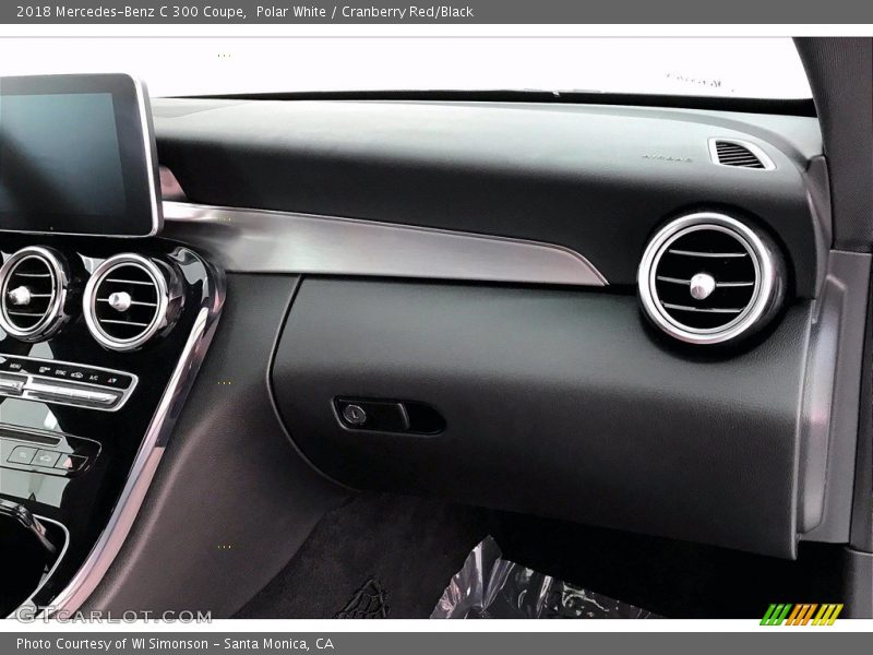 Polar White / Cranberry Red/Black 2018 Mercedes-Benz C 300 Coupe