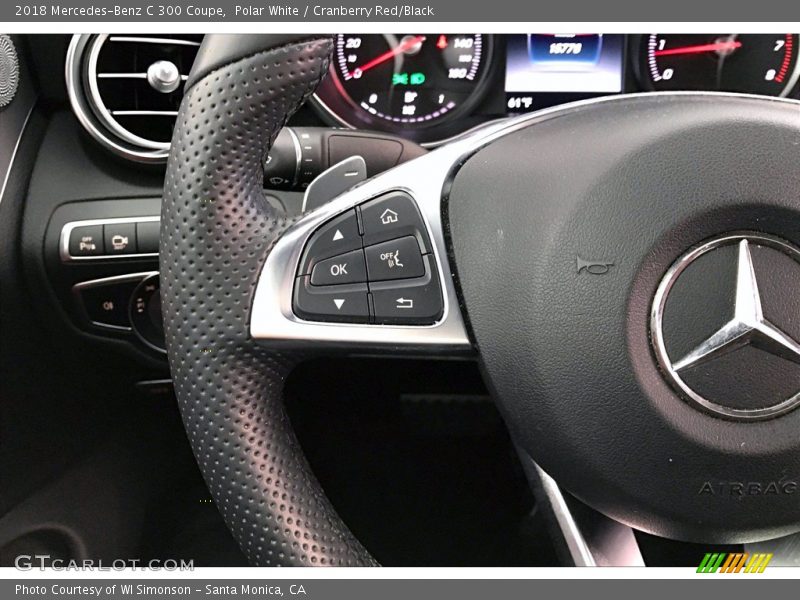 Polar White / Cranberry Red/Black 2018 Mercedes-Benz C 300 Coupe