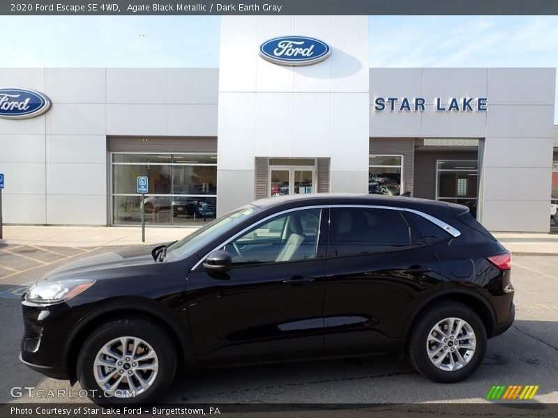Agate Black Metallic / Dark Earth Gray 2020 Ford Escape SE 4WD