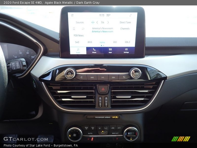 Agate Black Metallic / Dark Earth Gray 2020 Ford Escape SE 4WD