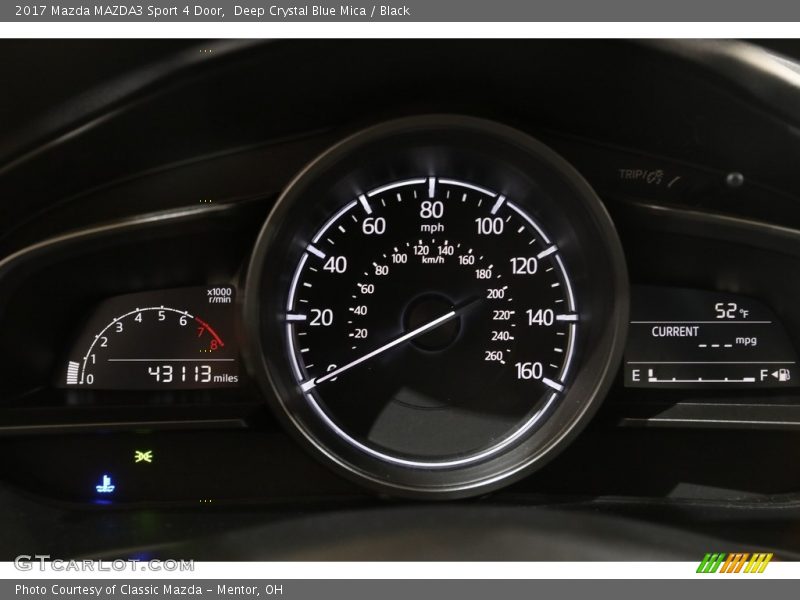 Deep Crystal Blue Mica / Black 2017 Mazda MAZDA3 Sport 4 Door