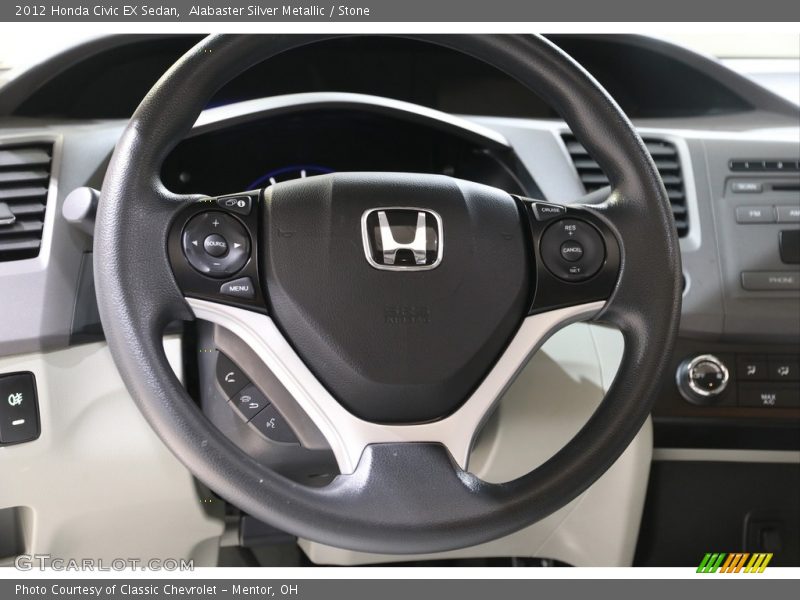 Alabaster Silver Metallic / Stone 2012 Honda Civic EX Sedan