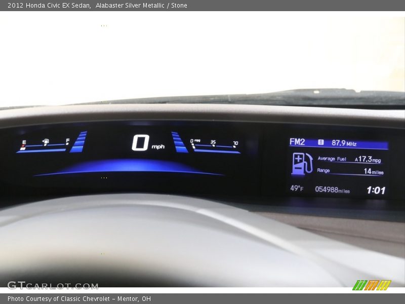 Alabaster Silver Metallic / Stone 2012 Honda Civic EX Sedan
