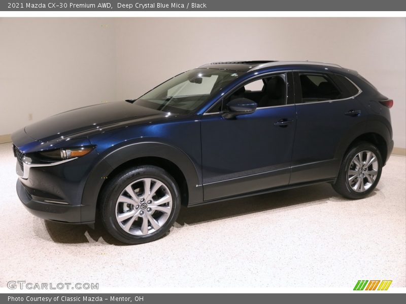 Deep Crystal Blue Mica / Black 2021 Mazda CX-30 Premium AWD