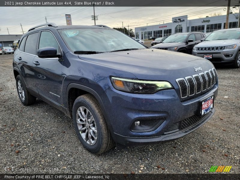 Slate Blue Pearl / Black 2021 Jeep Cherokee Latitude Lux 4x4